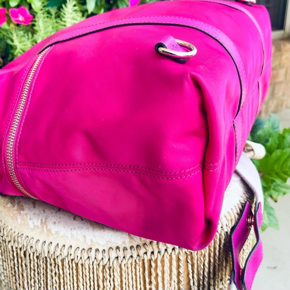 RARE Magenta Pink HENRI BENDEL Large Jetsetter Leather Convertible Backpack Bag - Picture 8 of 16